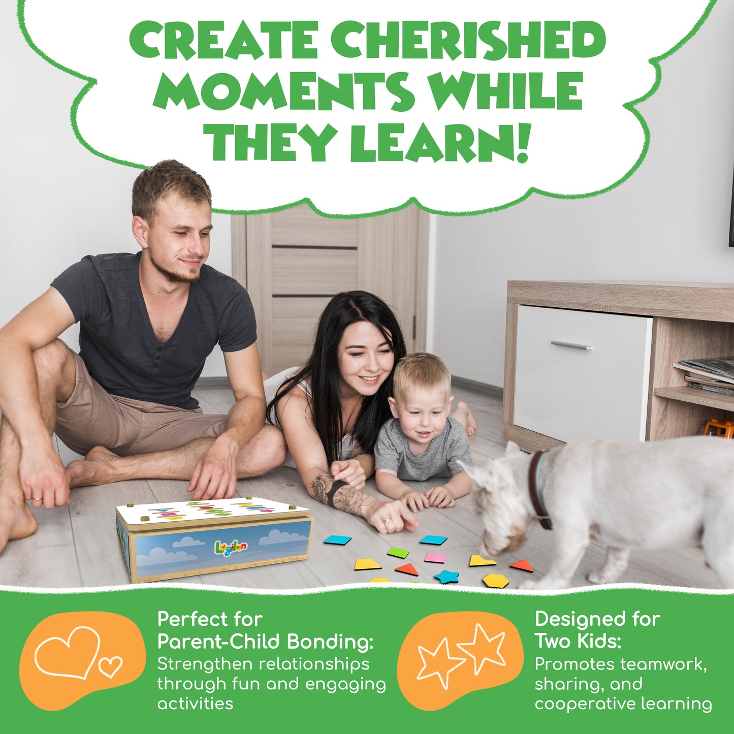 I.D.E.A. Farm – 3-in-1 Educational Toy for Ages 3+ | Tractor Puzzle, Tangram & Shape Sorter