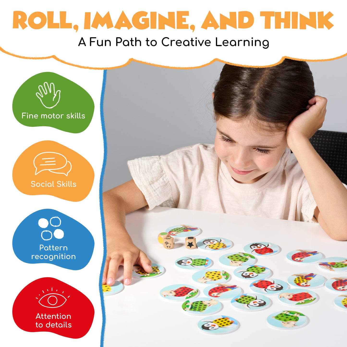 Roll & Match – Animal Memory & Matching Game for Ages 3–5 | Preschool STEM Board Game