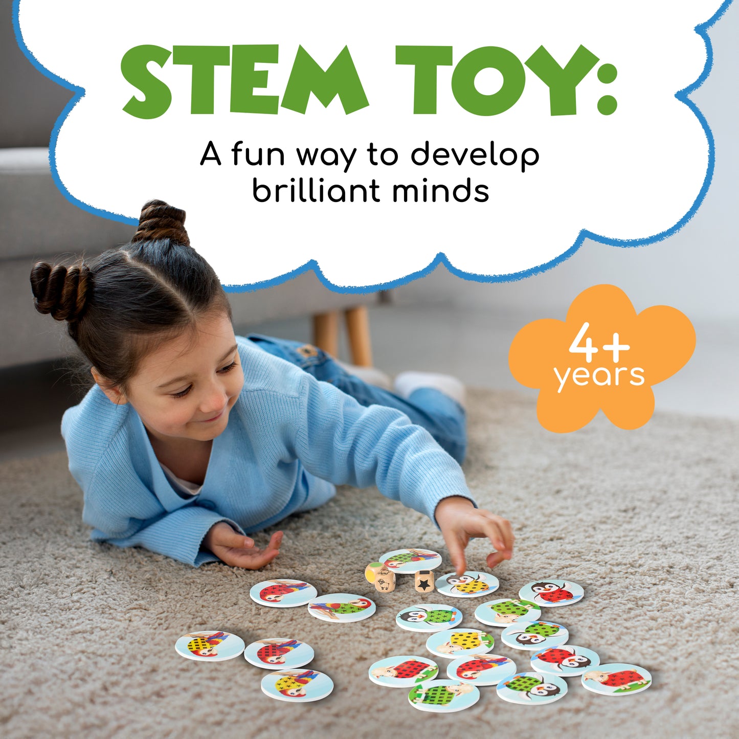 Roll & Match – Animal Memory & Matching Game for Ages 3–5 | Preschool STEM Board Game