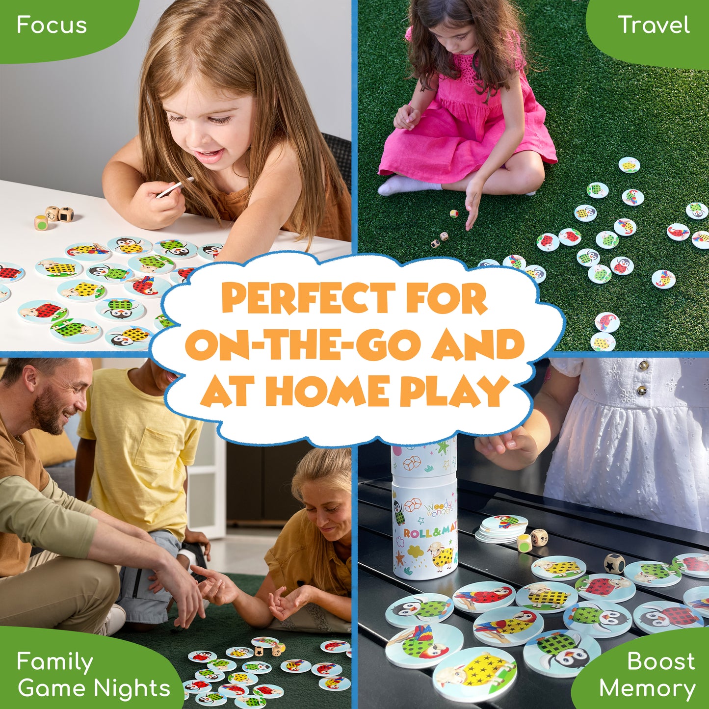 Roll & Match – Animal Memory & Matching Game for Ages 3–5 | Preschool STEM Board Game