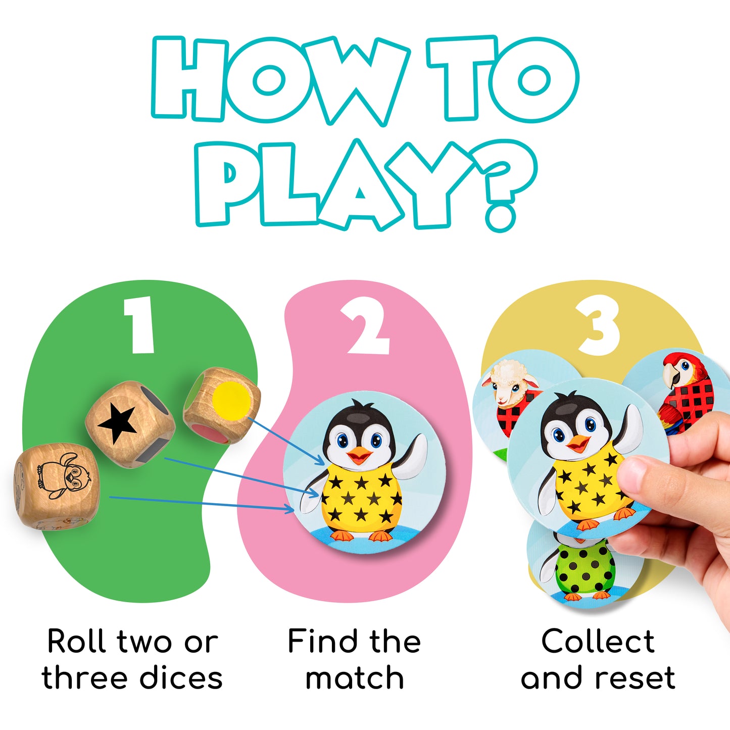 Roll & Match – Animal Memory & Matching Game for Ages 3–5 | Preschool STEM Board Game