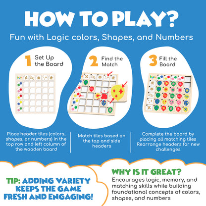 Wise Whiz – 7-in-1 Logic & Memory Game Set for Kids Ages 4–8 | STEM Puzzles & Matching Boards
