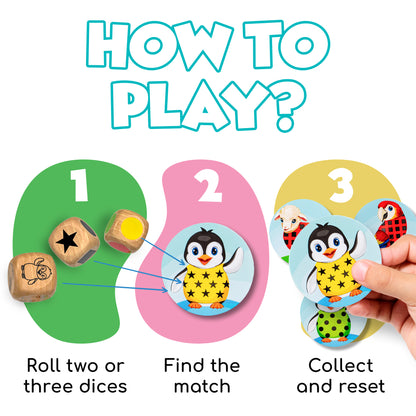 Roll & Match – Animal Memory & Matching Game for Ages 3–5 | Preschool STEM Board Game
